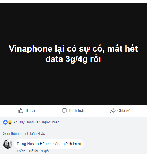 Mạng 3G, 4G VinaPhone tại TP HCM gặp sự cố