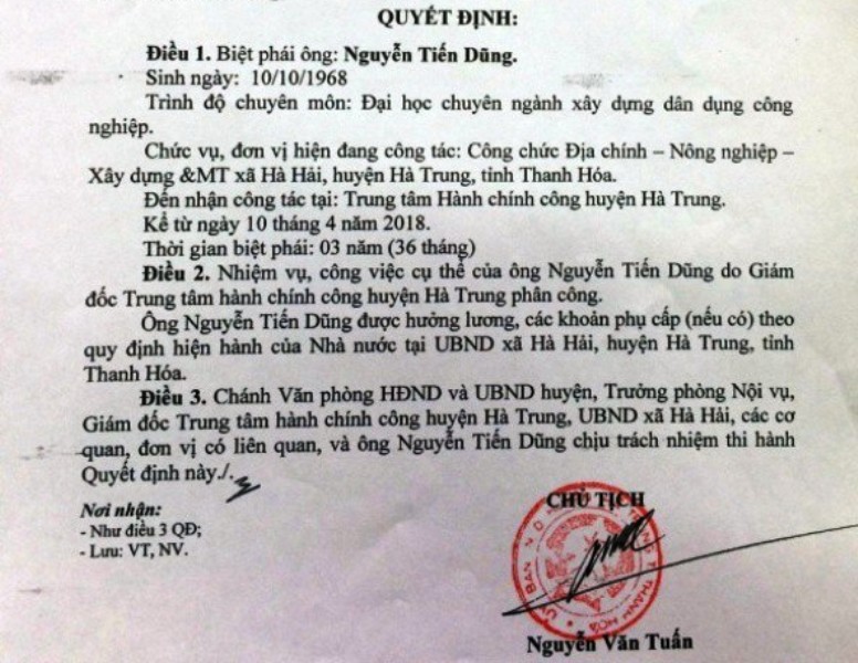 Bị cách chức, cựu chủ tịch xã được “biệt phái” lên huyện công tác