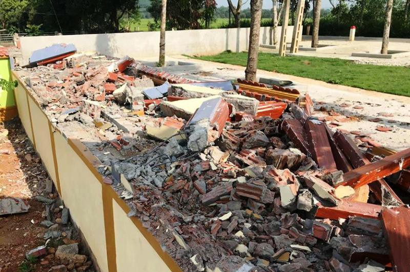 Cảnh khu “biệt thự” của đại úy công an bị tháo dỡ tan hoang