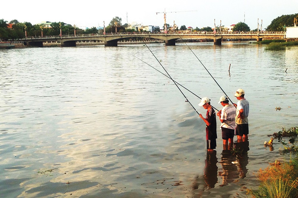 Cần thủ đua nhau ra sông săn cá ở miền Tây