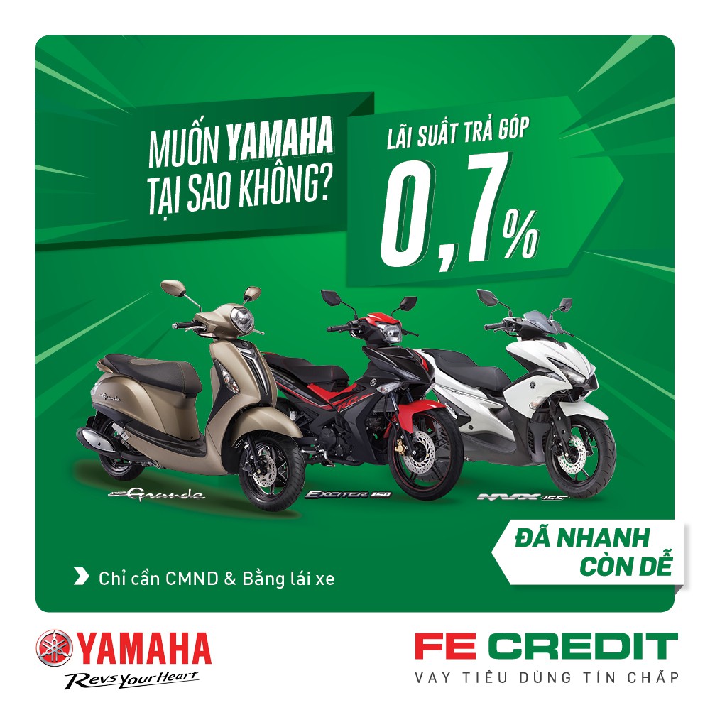 Mua xe máy Yamaha đã nhanh còn dễ với FE CREDIT