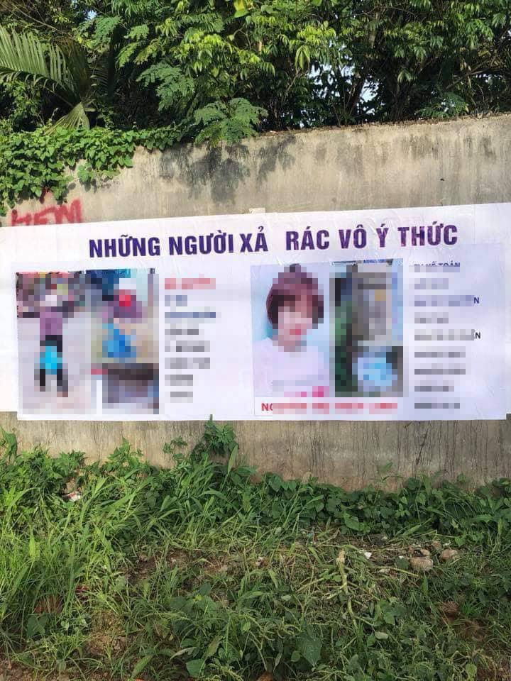 Treo băng rôn bêu tên, hình ảnh người xả rác bừa bãi