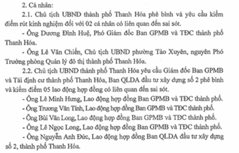 Thanh Hóa: Dính sai phạm, hàng loạt cán bộ bị kiểm điểm rút kinh nghiệm
