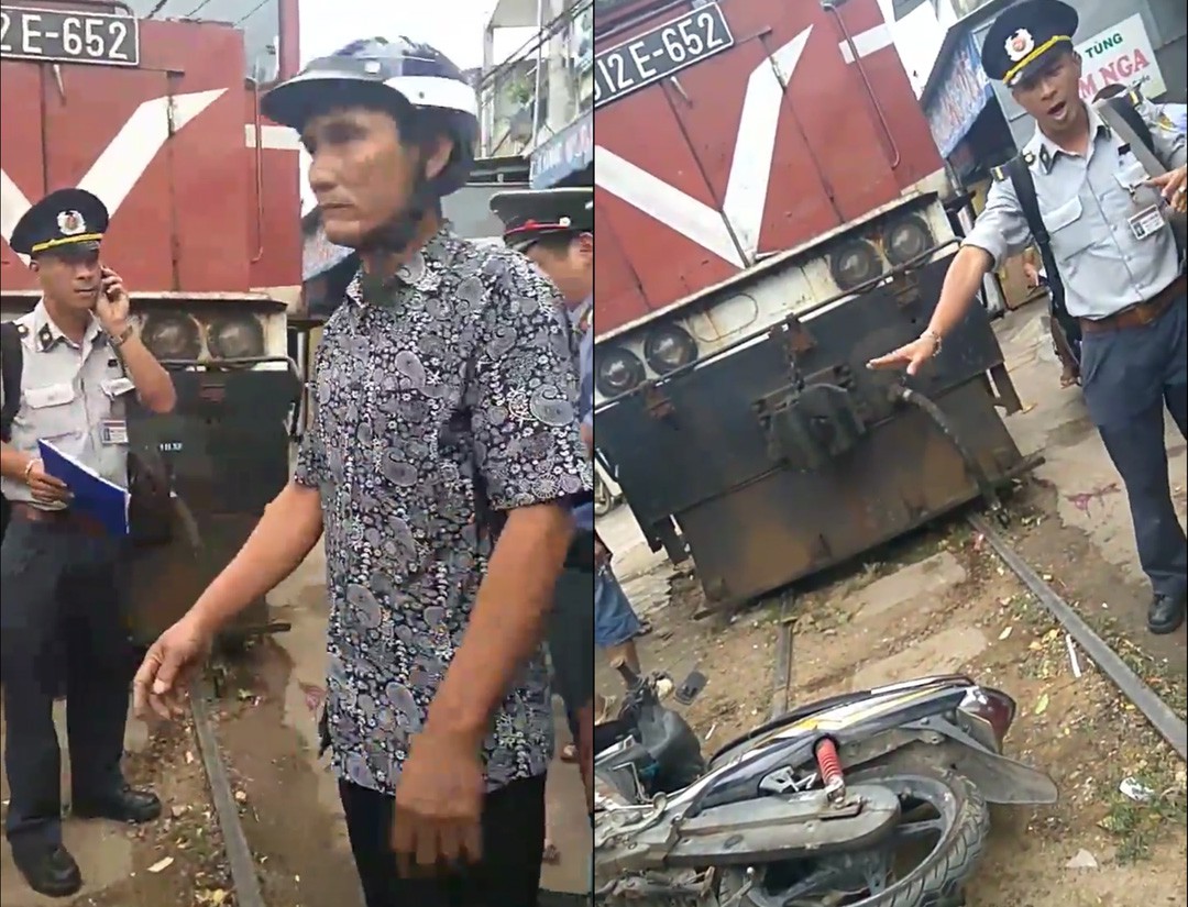 Bị tàu lửa tông, người nhà dùng xe máy chặn đoàn tàu để "bắt đền"
