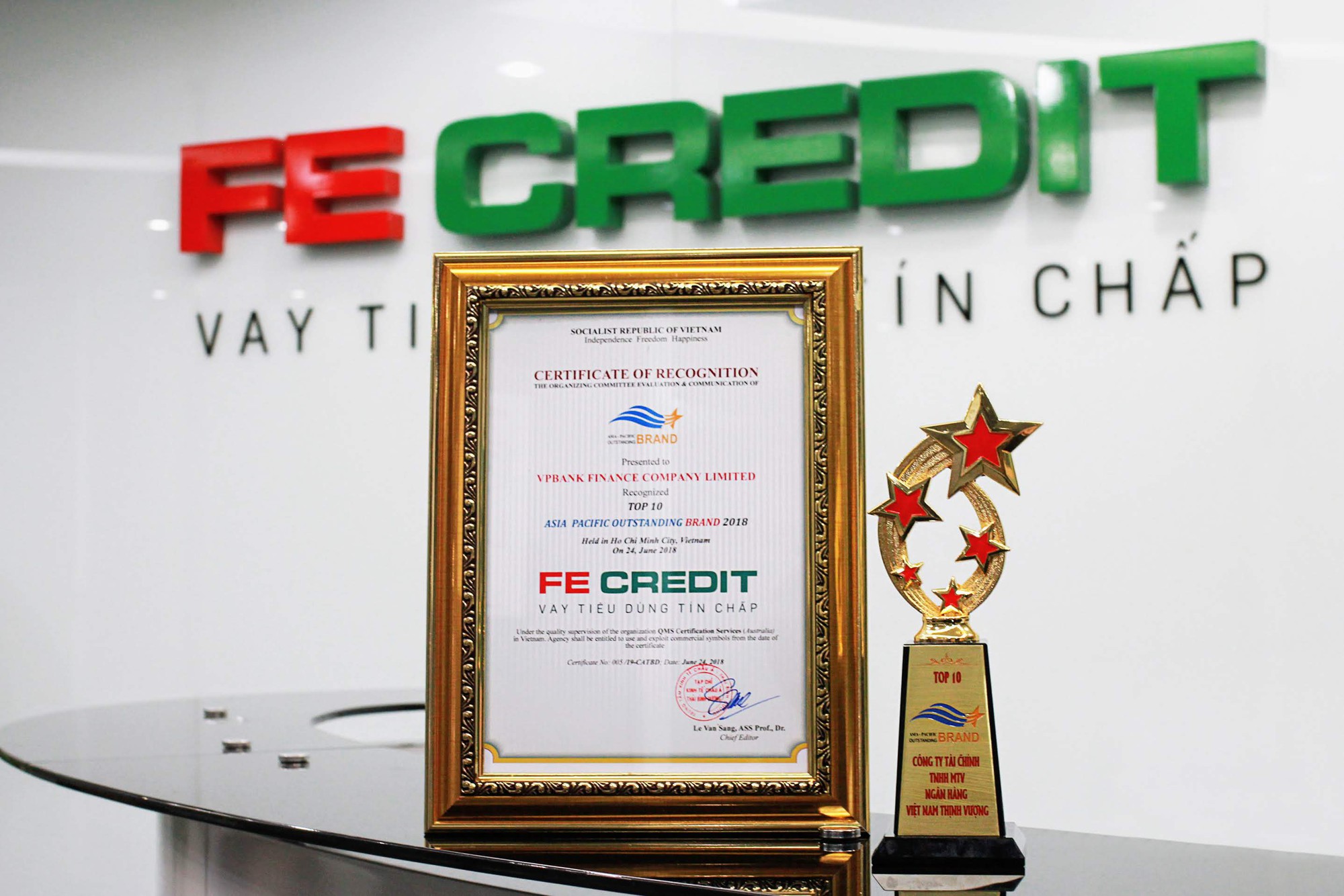 FE CREDIT đạt Top 10 Thương hiệu tiêu biểu hội nhập châu Á – Thái Bình Dương 2018