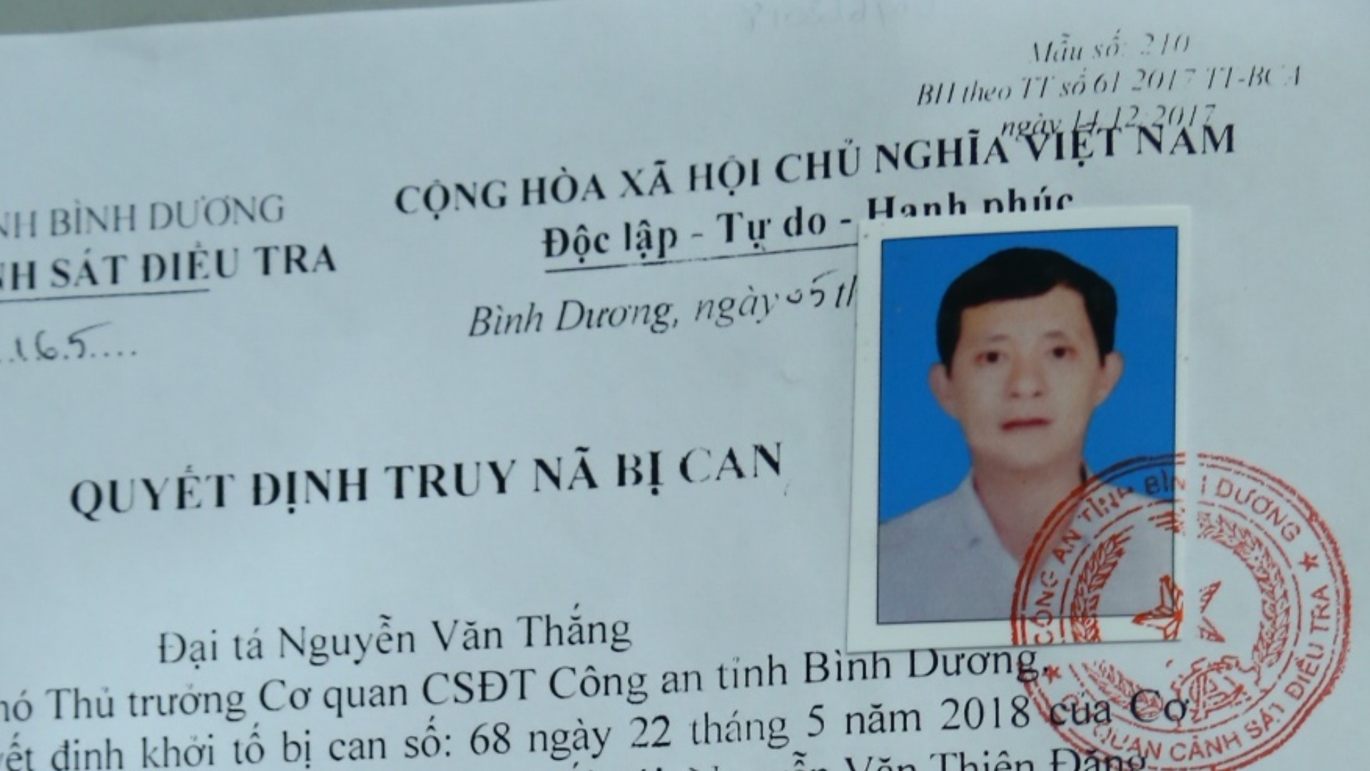 Chân dung trưởng phòng TN-MT Dĩ An trốn truy nã