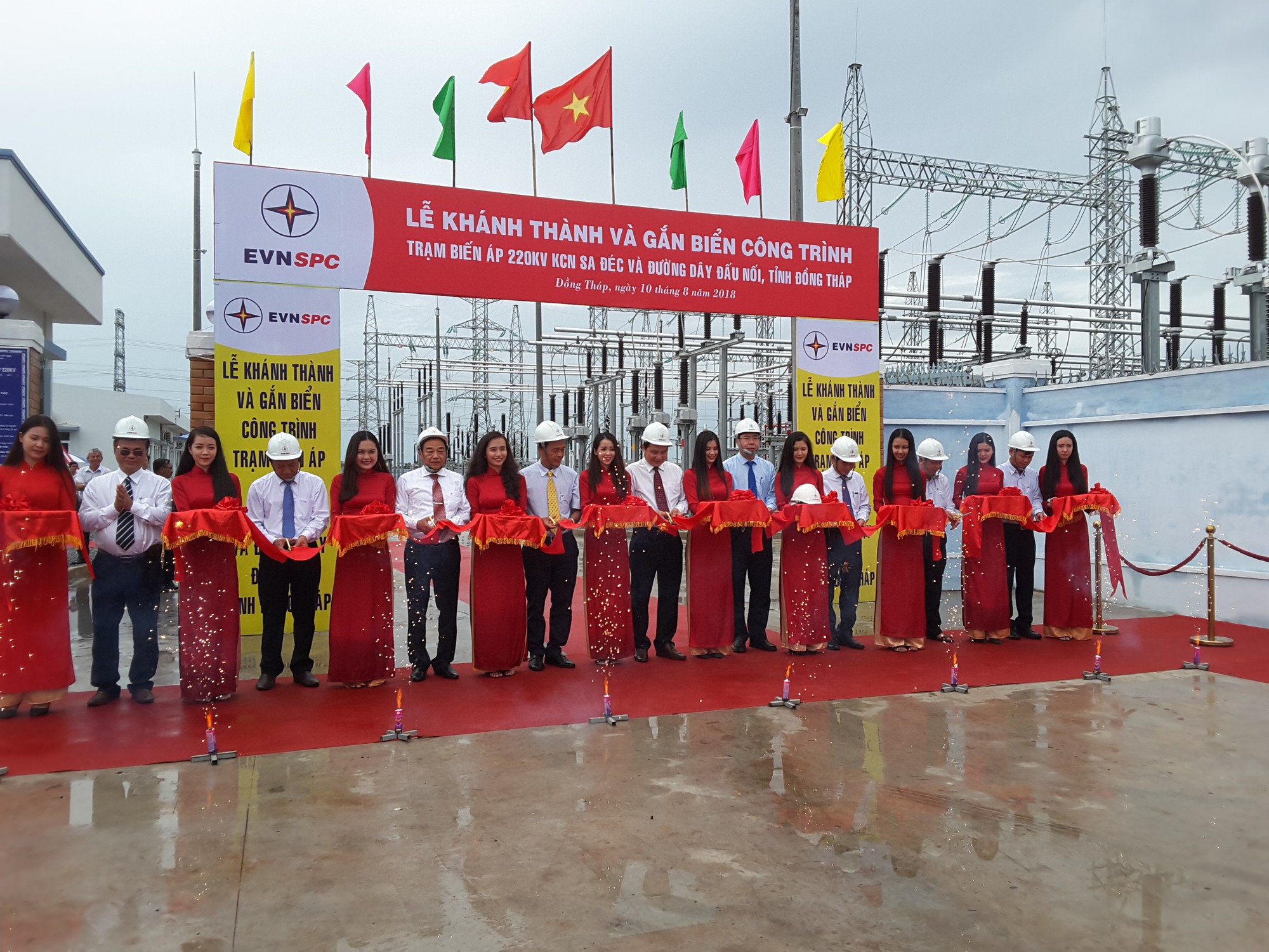 Gắn biển công trình trạm biến áp 220kV - Khu Công nghiệp Sa Đéc - Ảnh 1.