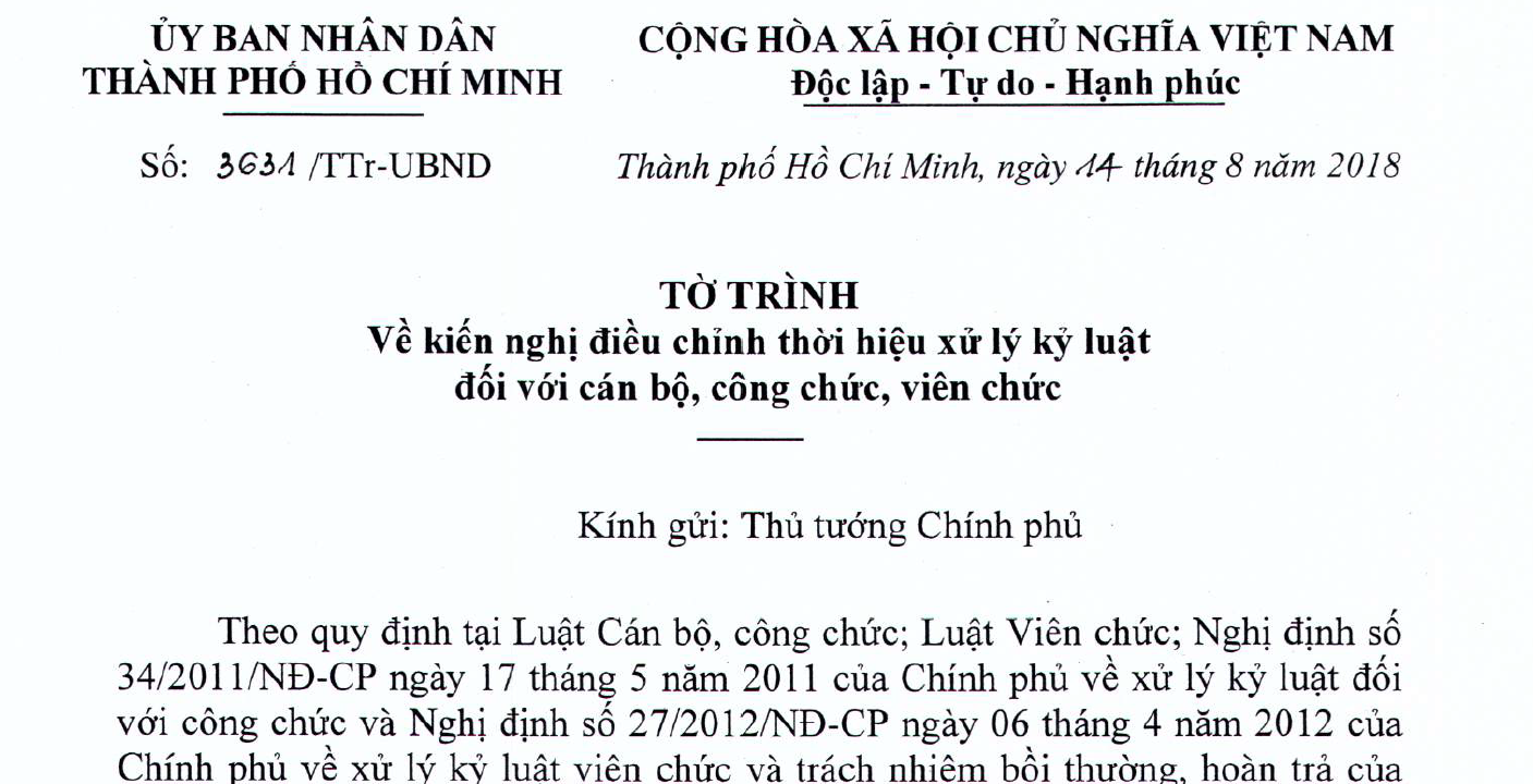 TP HCM kiến nghị Thủ tướng tăng thời hiệu xử lý kỷ luật cán bộ
