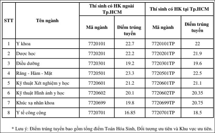 Y khoa Phạm Ngọc Thạch, Sư phạm TP HCM công bố điểm chuẩn - Ảnh 1.
