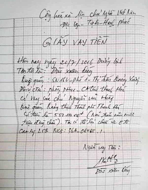 Một phó phòng Công an Thanh Hóa bị tố vay nợ tiền “chây ì” không trả - Ảnh 1.