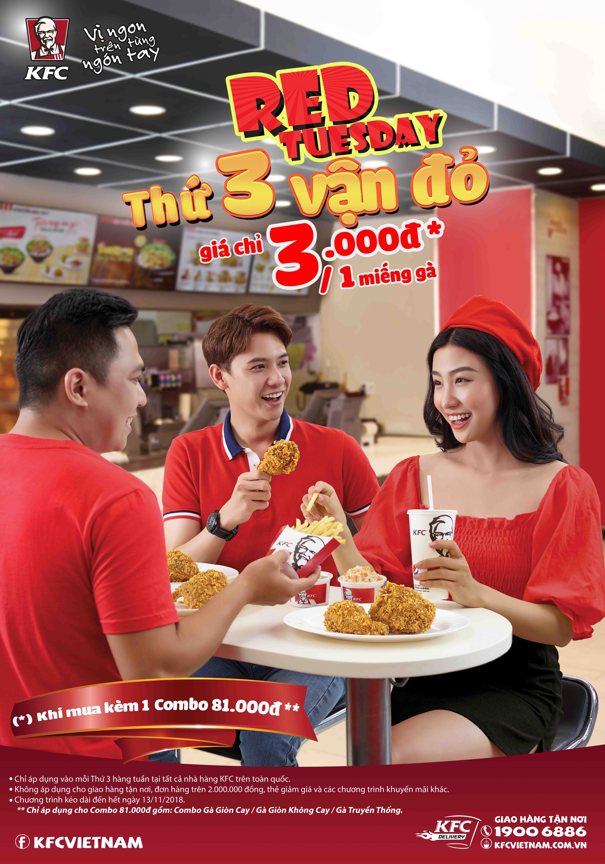 Thứ ba, diện đồ đỏ đi KFC