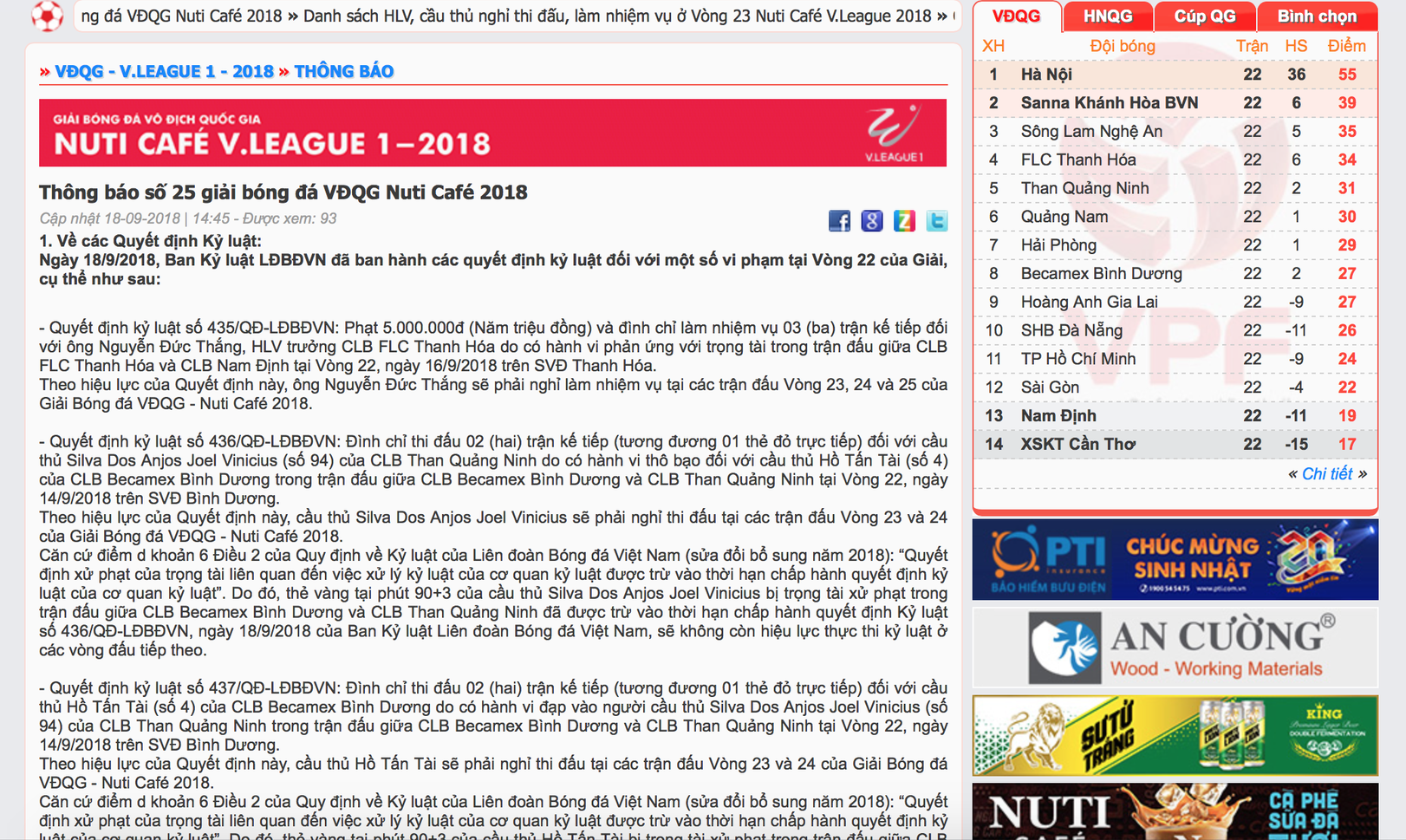 Ban Kỷ luật VFF lại có án phạt gây sốc