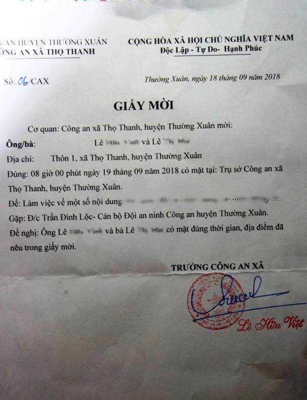 Thực hư việc bị công an mời lên làm việc sau khi đăng thông tin họp phụ huynh lên Facebook