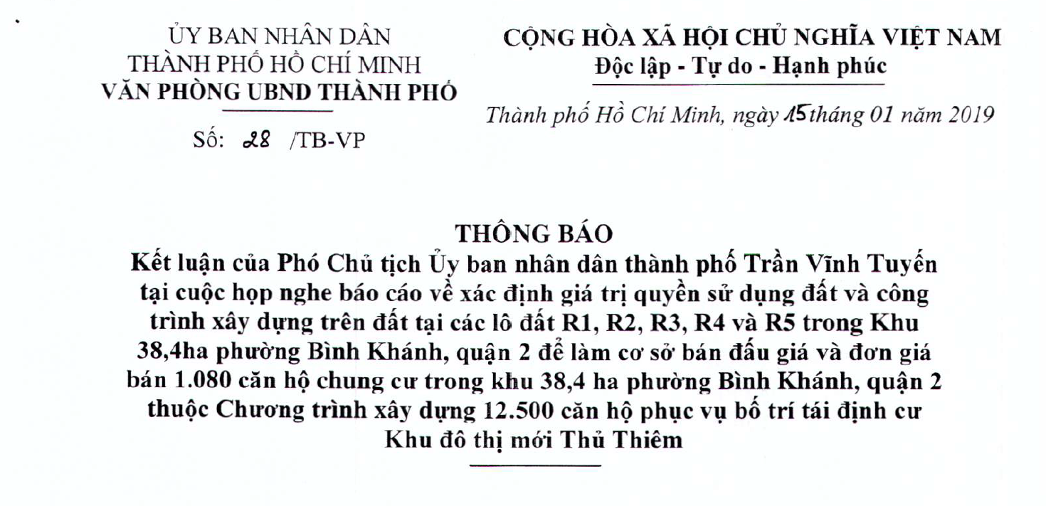 TP HCM sẽ bán đấu giá 5 lô đất ở Thủ Thiêm