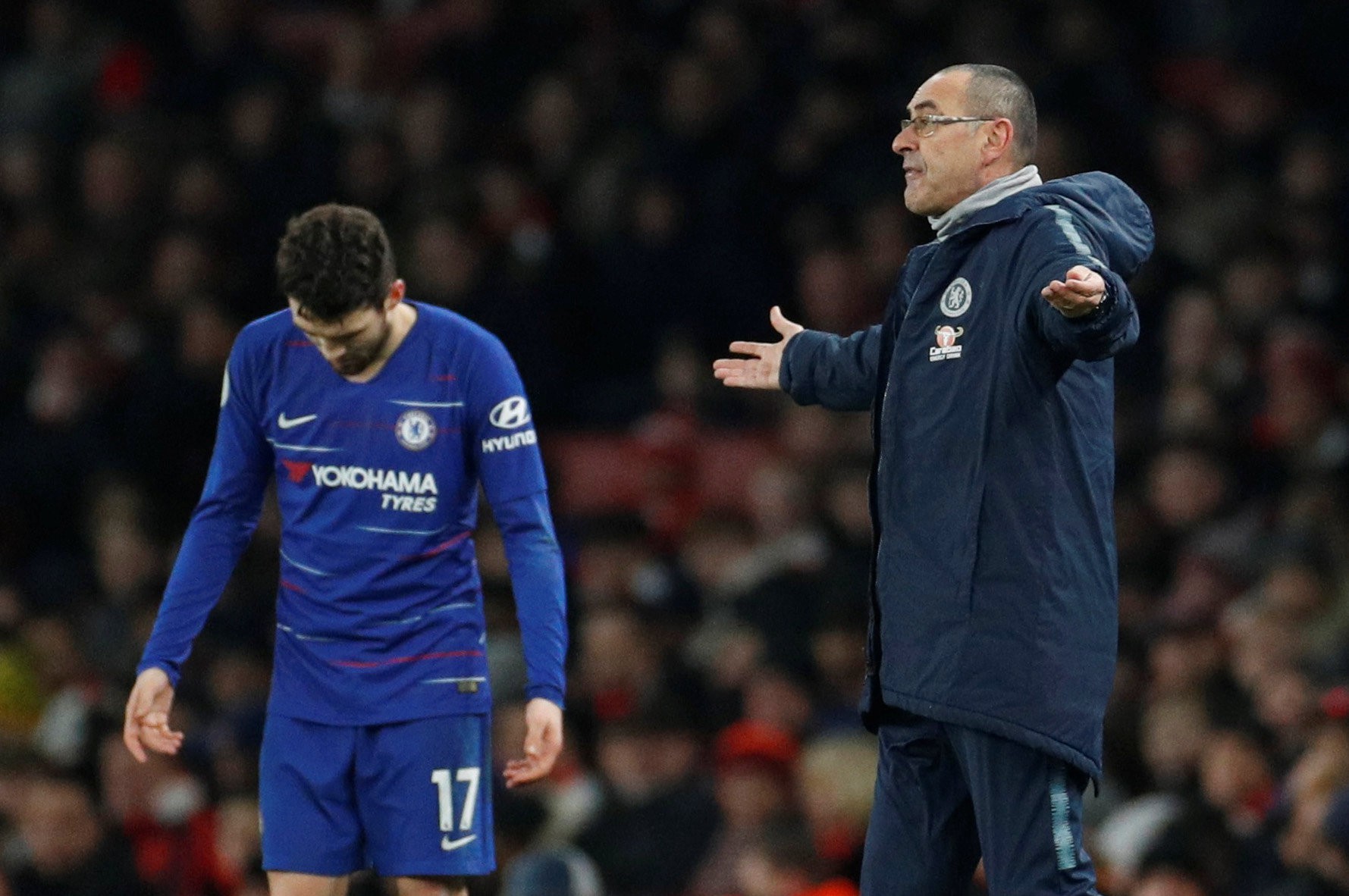 HLV Chelsea thất vọng và tức giận vì học trò thua Arsenal