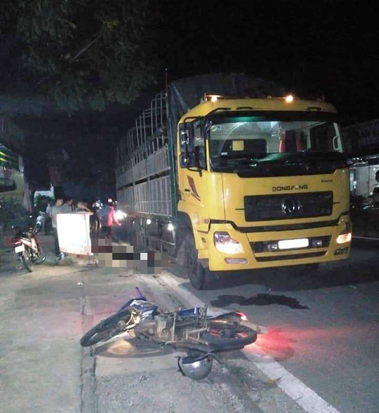 T&ocirc;ng đu&ocirc;i xe tải đang dừng b&ecirc;n đường, 2 ch&uacute; ch&aacute;u ruột đi xe m&aacute;y tử vong tại chỗ - Ảnh 1.