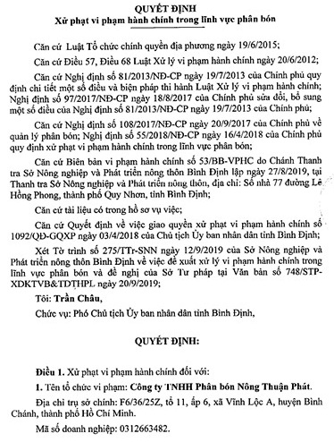 Phạt 300 triệu đồng doanh nghiệp sản xuất phân bón không phép