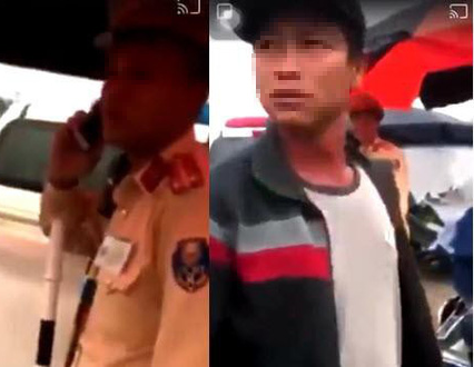 Vụ người dân ghi hình tại chốt CSGT bị hành hung: Xác định người lạ mặt cầm bộ đàm