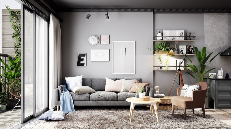 Căn hộ m&agrave;u x&aacute;m d&agrave;nh cho người th&iacute;ch sự giản dị - Ảnh 1.
