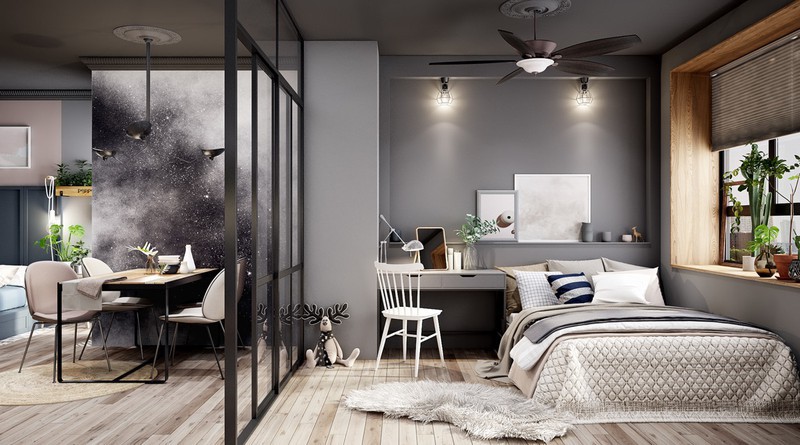 Căn hộ m&agrave;u x&aacute;m d&agrave;nh cho người th&iacute;ch sự giản dị - Ảnh 6.
