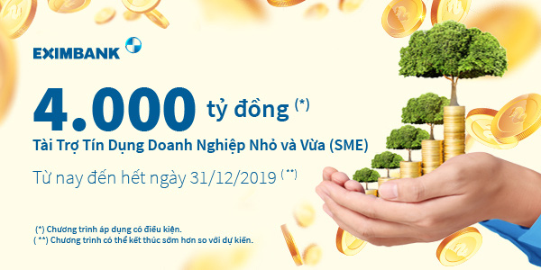 Eximbank dành 4.000 tỉ đồng cho vay, lãi suất ưu đãi từ 6,99%/năm