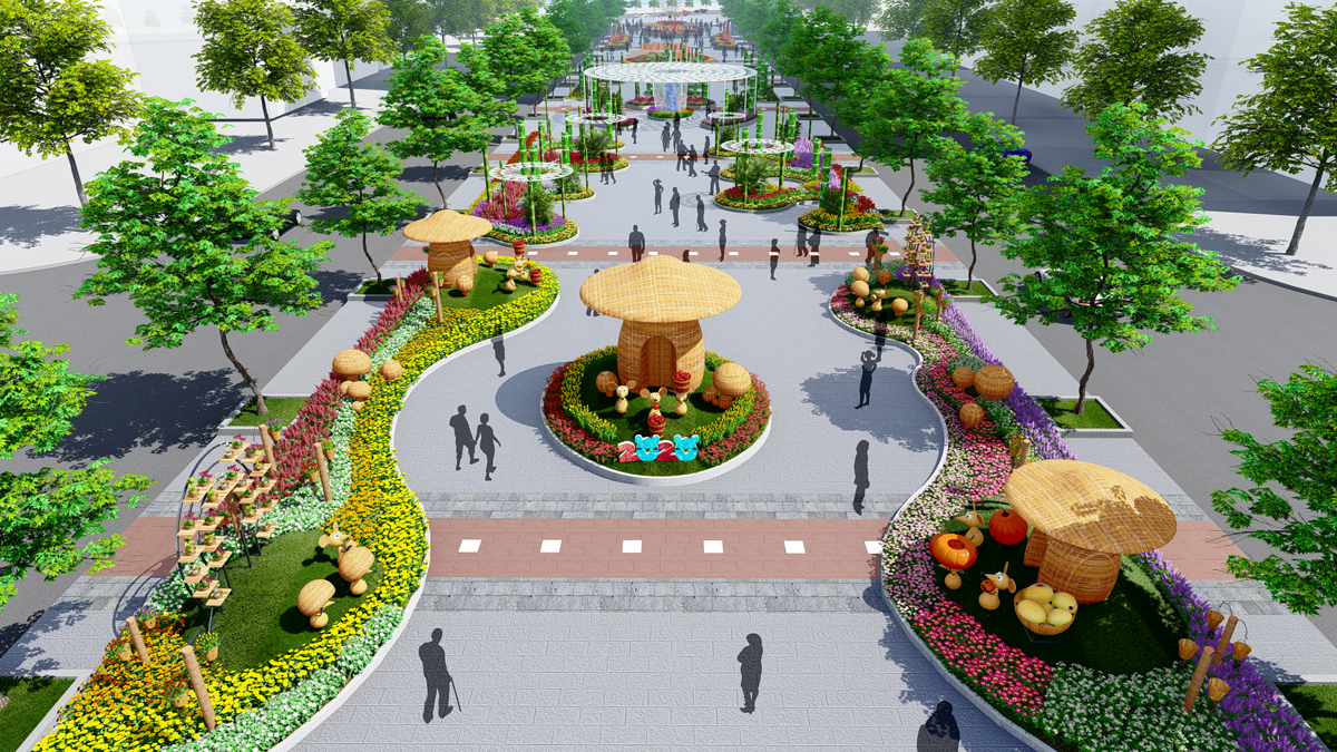 Nhiều tạo hình độc đáo ở đường hoa Nguyễn Huệ Tết Canh Tý 2020 - Ảnh 1.