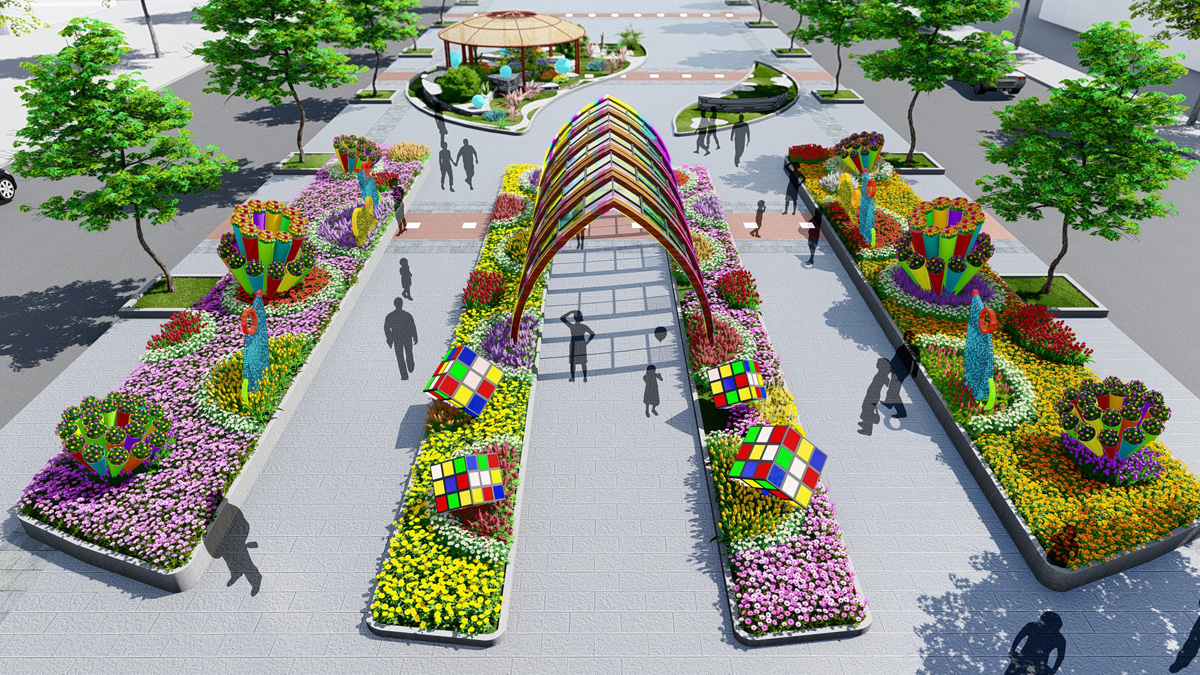 Nhiều tạo hình độc đáo ở đường hoa Nguyễn Huệ Tết Canh Tý 2020 - Ảnh 7.