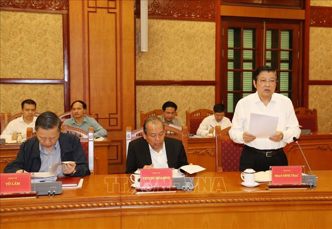 Cận cảnh Tổng B&iacute; thư, Chủ tịch nước chủ tr&igrave; họp Thường trực Ban Chỉ đạo Trung ương Ph&ograve;ng chống tham nhũng - Ảnh 4.