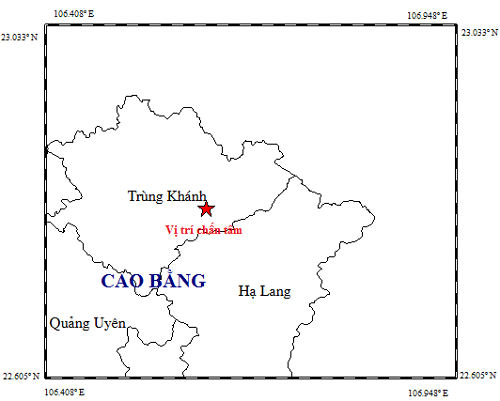 2 trận động đất liên tiếp xảy ra tại Cao Bằng trong sáng nay 25-11