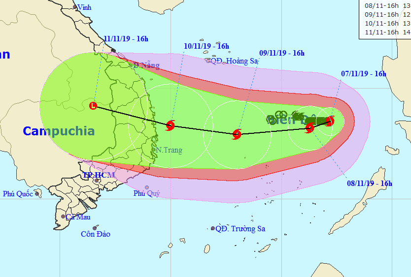 Sau khi đứng im, b&atilde;o số 6 khả năng đổi hướng, giật cấp 14-15 lao v&agrave;o Nam Trung bộ - Ảnh 1.