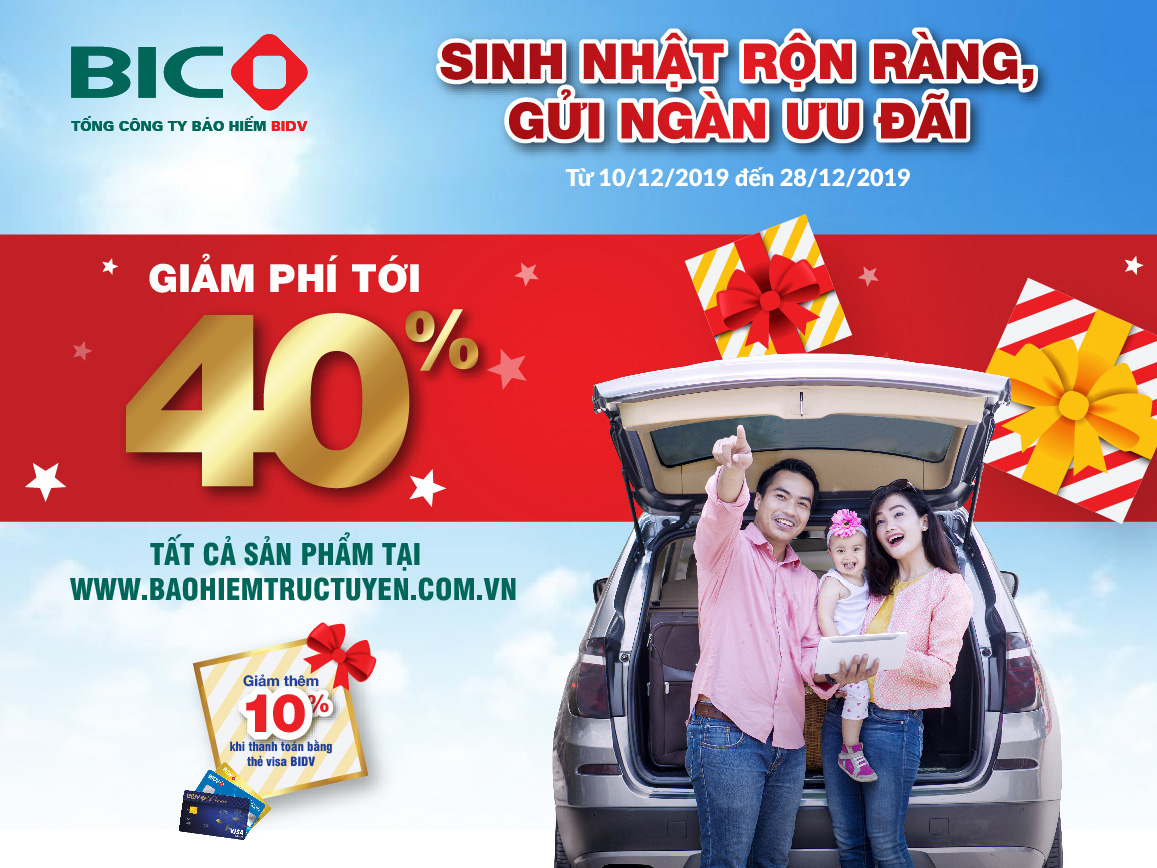 Mừng sinh nhật, BIC giảm phí tới 40% cho khách hàng mua bảo hiểm trực tuyến - Ảnh 1.