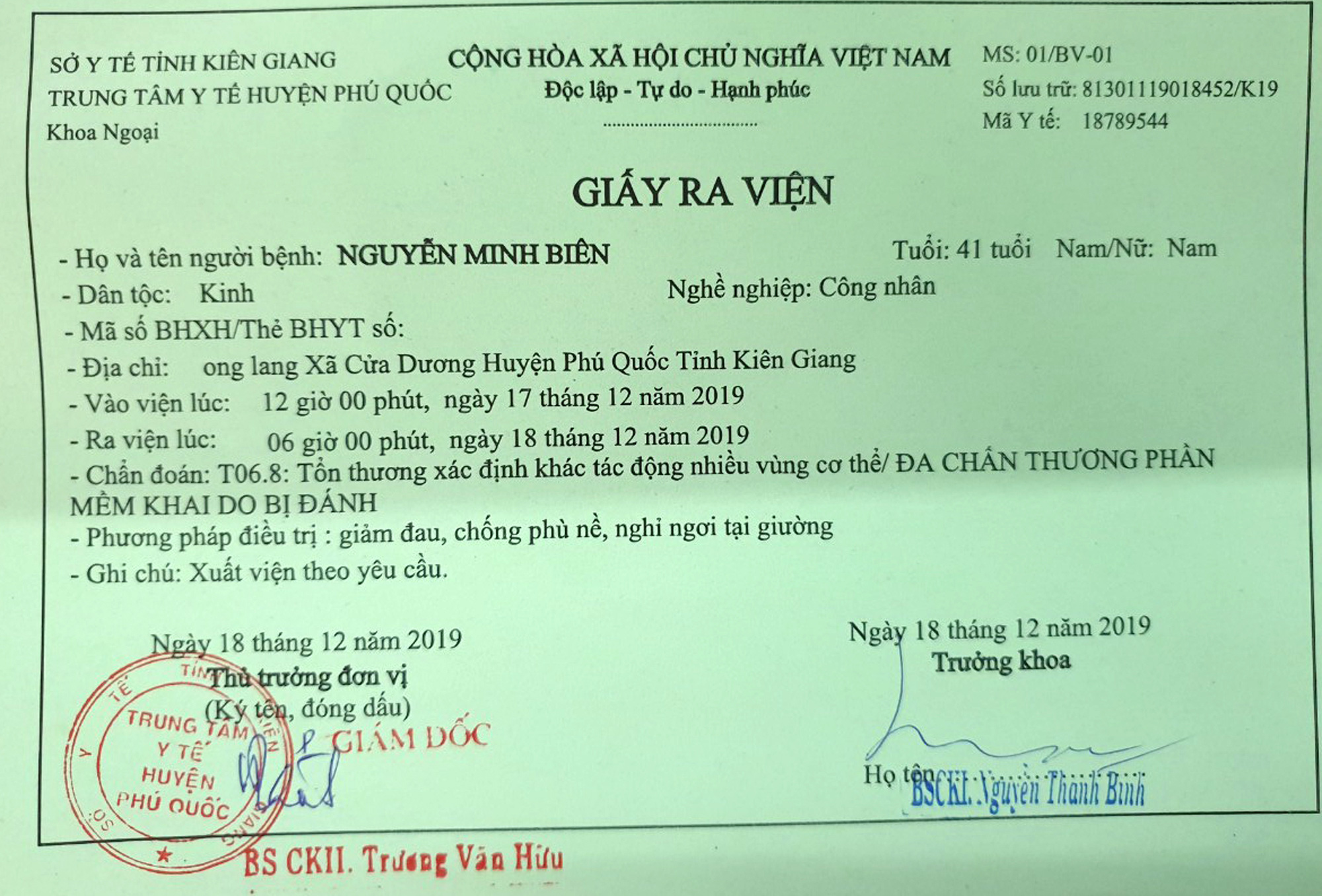 C&ocirc;ng an cho quản l&yacute; kh&aacute;ch sạn ở Ph&uacute; Quốc nhận dạng nghi phạm đ&aacute;nh m&igrave;nh - Ảnh 1.