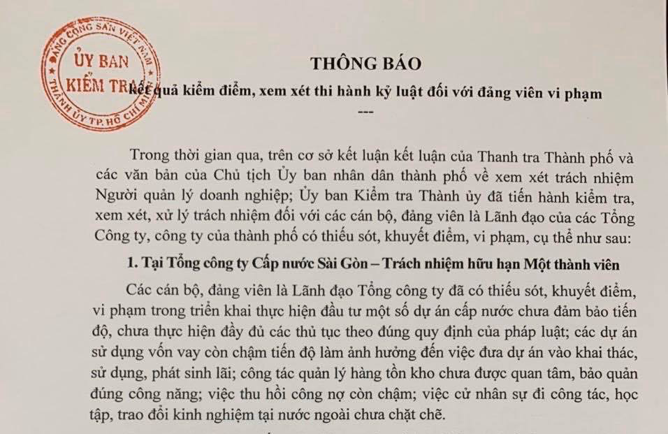 TP HCM kỷ luật nhiều cán bộ lãnh đạo các công ty, tổng công ty