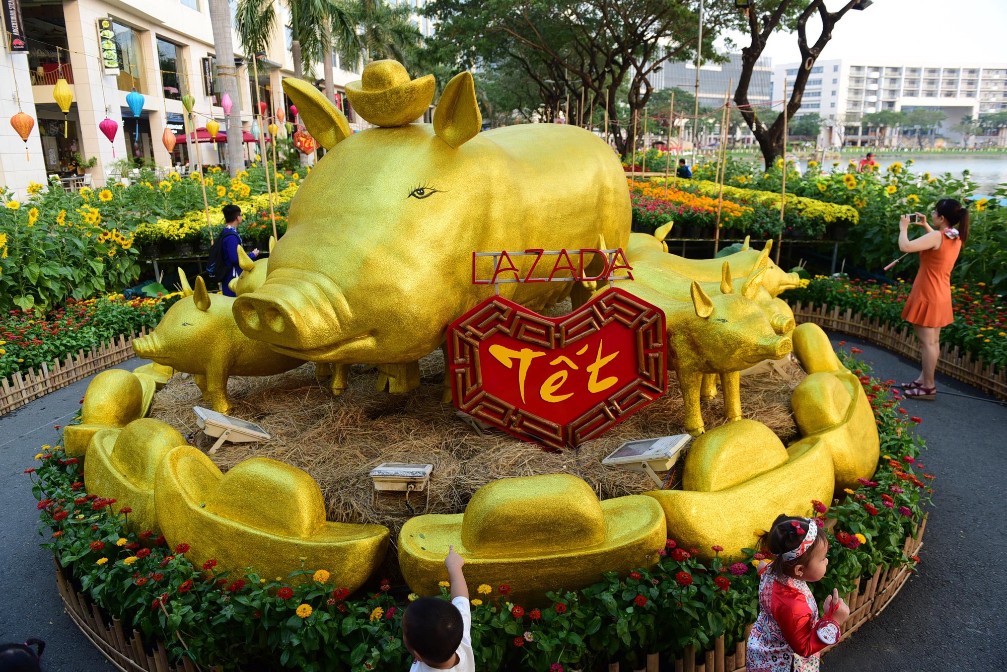 Ngắm dàn linh vật heo mừng Tết Kỷ Hợi tại TP HCM