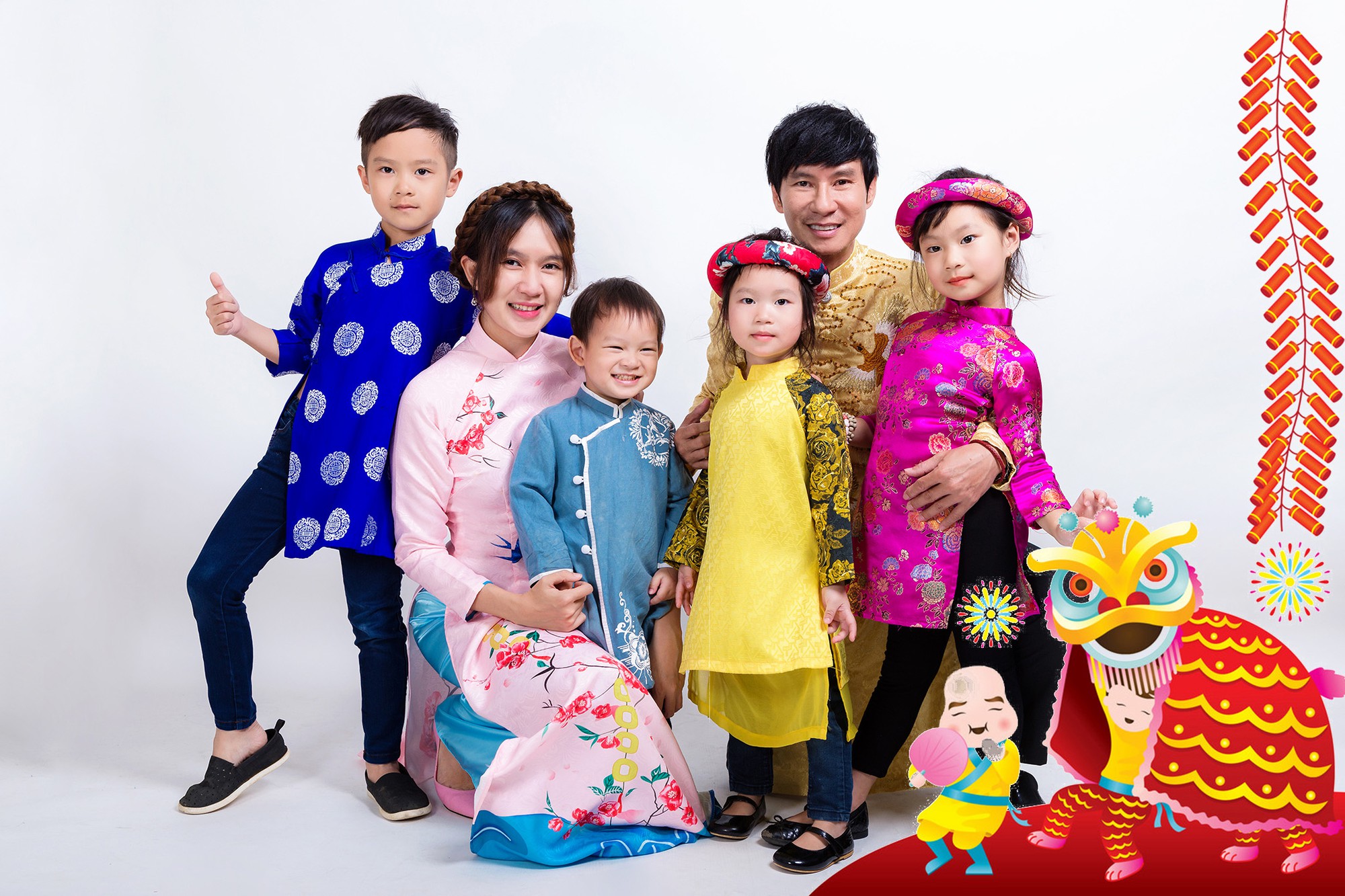 Gia đình Lý Hải - Minh Hà rực rỡ đón Xuân