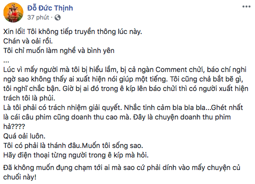Giữa ồn &agrave;o chơi xấu Trấn Th&agrave;nh, đạo diễn Đức Thịnh kh&ocirc;ng tiếp truyền th&ocirc;ng - Ảnh 1.