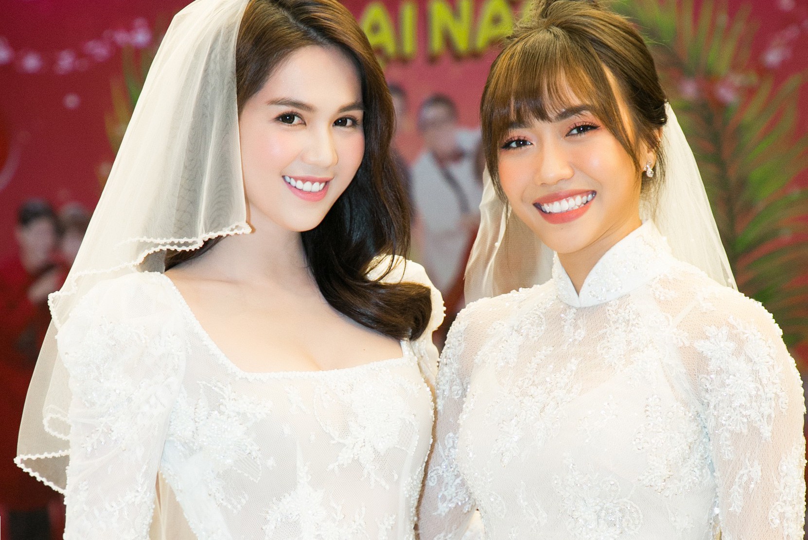 Ngọc Trinh và Diệu Nhi duyên dáng với đầm cô dâu