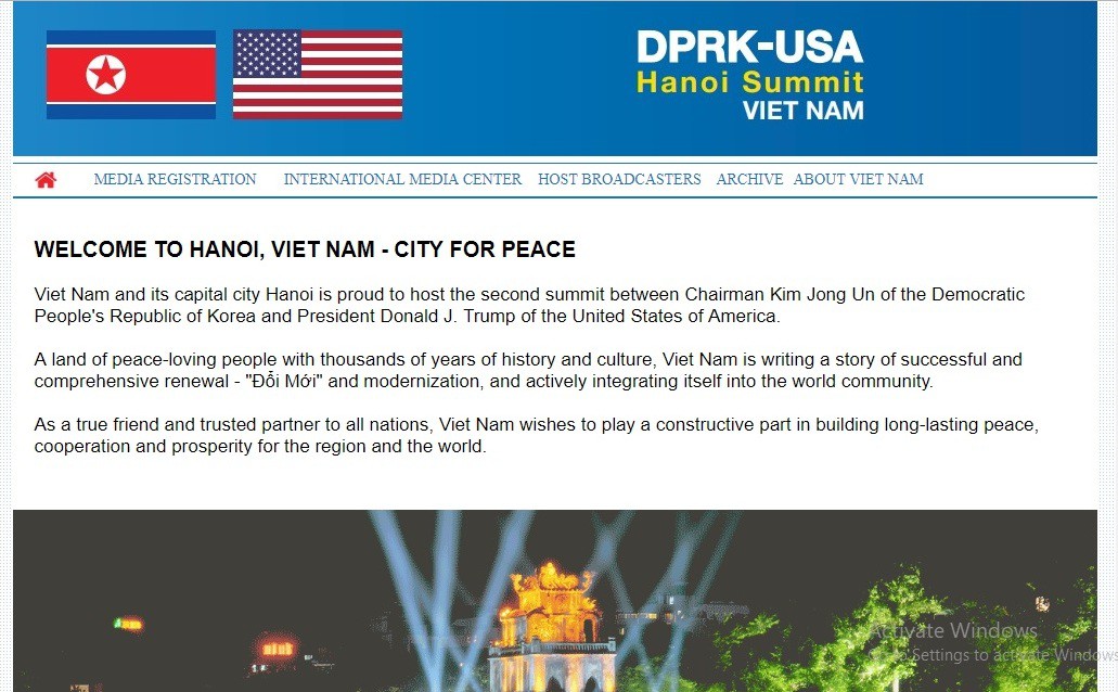 Lập trung tâm báo chí cho thượng đỉnh Mỹ-Triều tại Cung văn hóa hữu nghị - Ảnh 1.