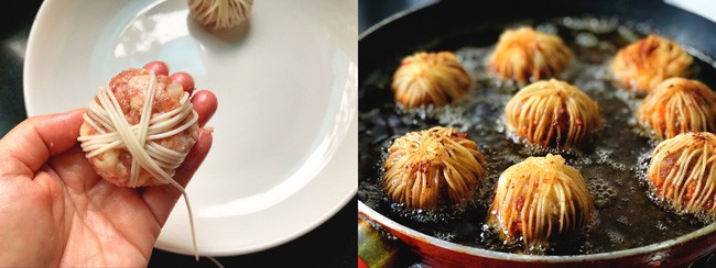 Lạ miệng ng&agrave;y Tết: M&igrave; bọc t&ocirc;m thịt chi&ecirc;n gi&ograve;n - Ảnh 5.