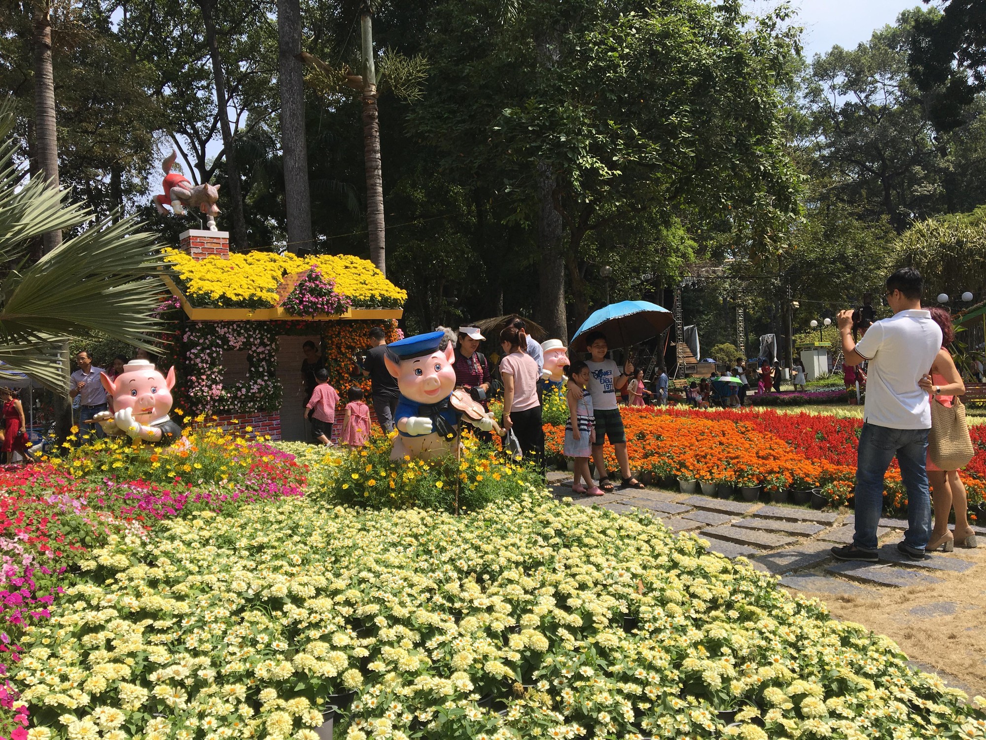 Người dân TP HCM và du khách ùn ùn "check in" Hội hoa Xuân Tao Đàn mùng 1 Tết