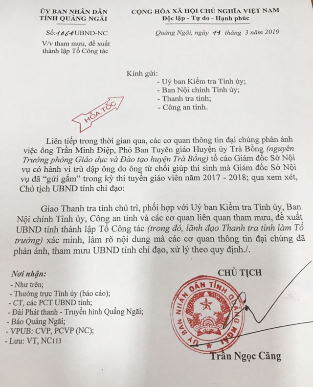 Đề xuất lập tổ x&aacute;c minh vụ gi&aacute;m đốc Sở Nội vụ bị tố tr&ugrave; dập cấp dưới - Ảnh 1.