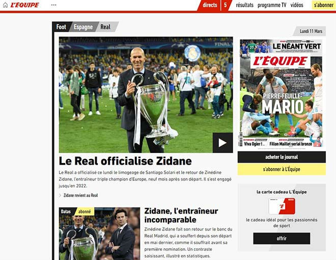 B&aacute;o ch&iacute; thế giới ngỡ ng&agrave;ng ng&agrave;y Zidane trở lại Real Madrid - Ảnh 8.