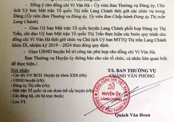 Họp bất thường, cho thôi chức chủ tịch MTTQ đánh phó bí thư, sỉ nhục dân