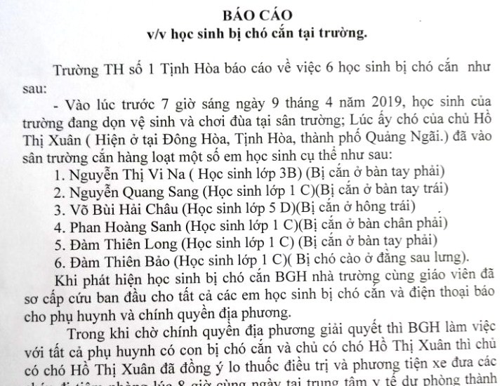 Chó thả rông xông vào trường cắn 6 học sinh - Ảnh 1.