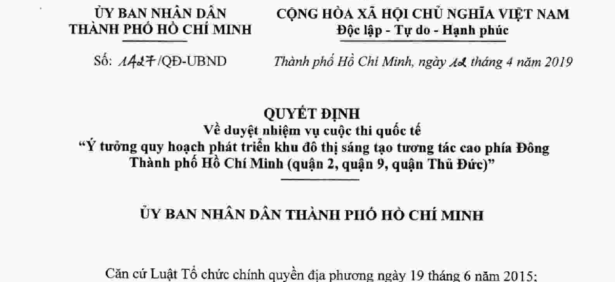 TP HCM thi tuyển ý tưởng quy hoạch khu đô thị sáng tạo phía Đông - Ảnh 1.