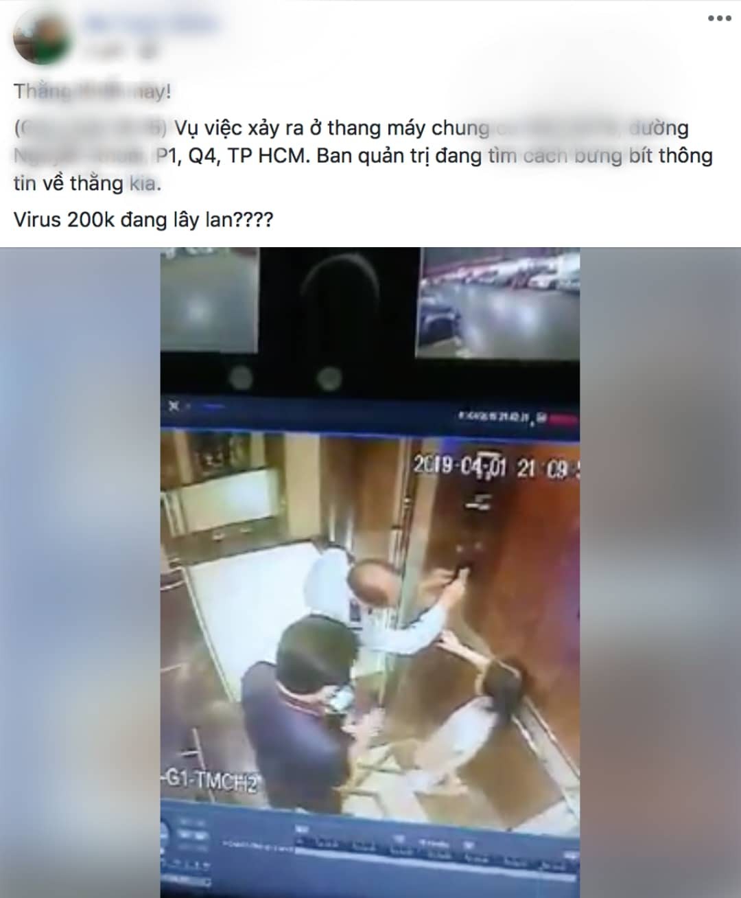 C&ocirc;ng an TP HCM x&aacute;c minh clip b&eacute; g&aacute;i bị cưỡng h&ocirc;n trong thang m&aacute;y - Ảnh 1.