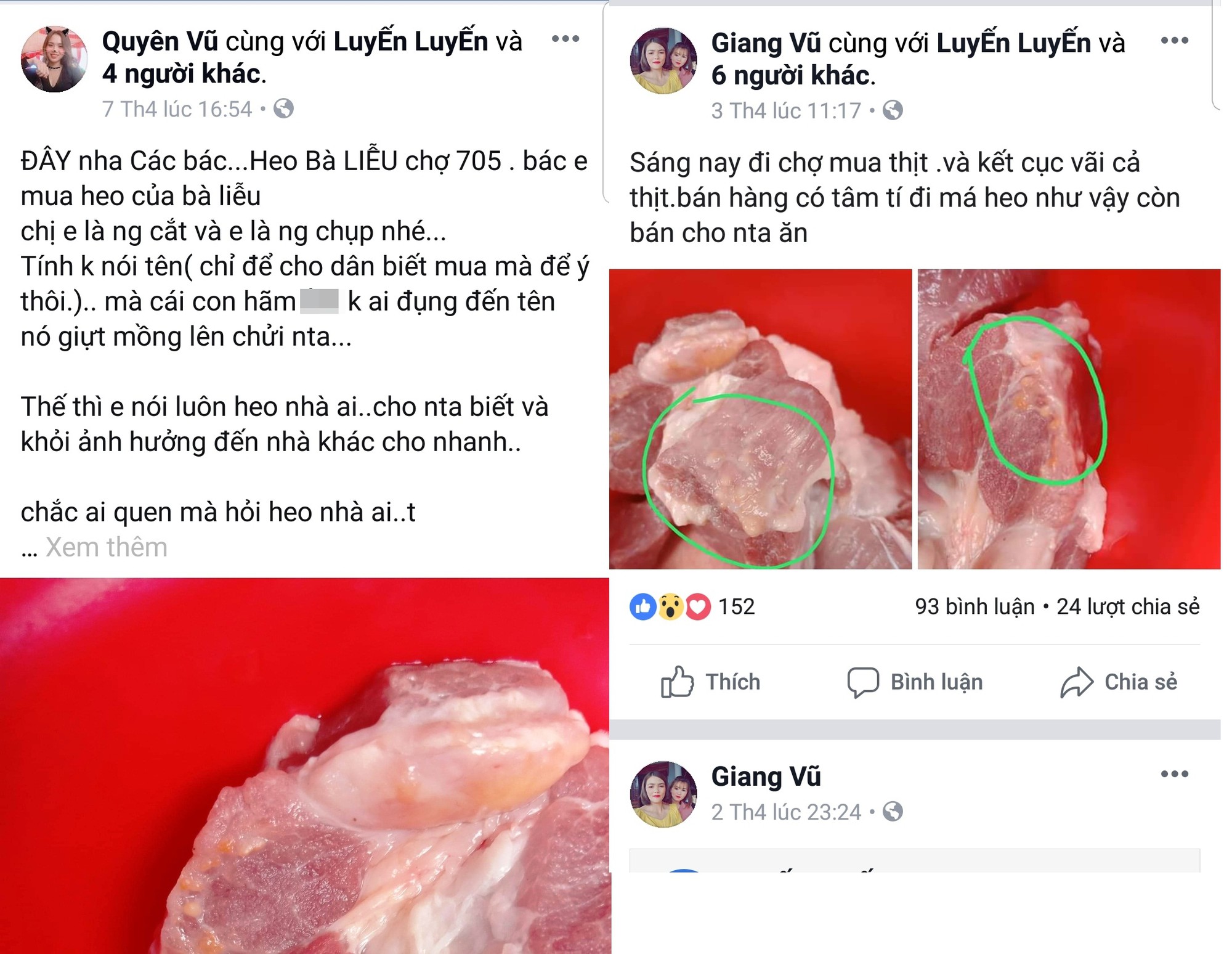 Cho rằng bị vu khống bán thịt heo bệnh, tiểu thương cầu cứu công an