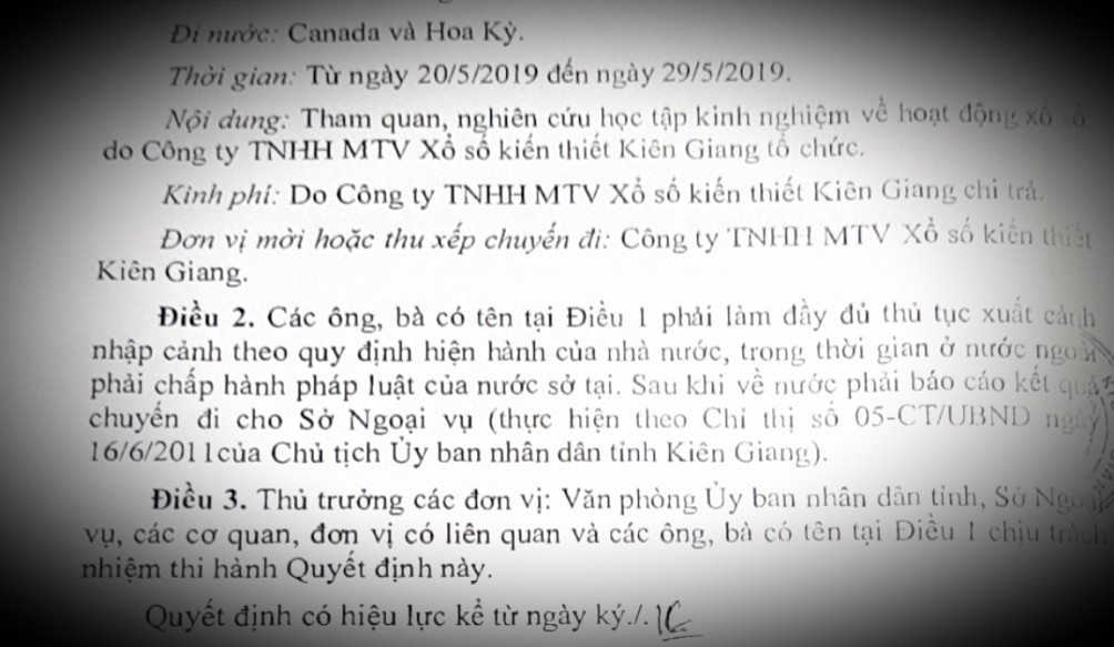 Thực hư Ki&ecirc;n Giang cử c&aacute;n bộ sắp về hưu đi học tập kinh nghiệm xổ số ở nước ngo&agrave;i - Ảnh 2.