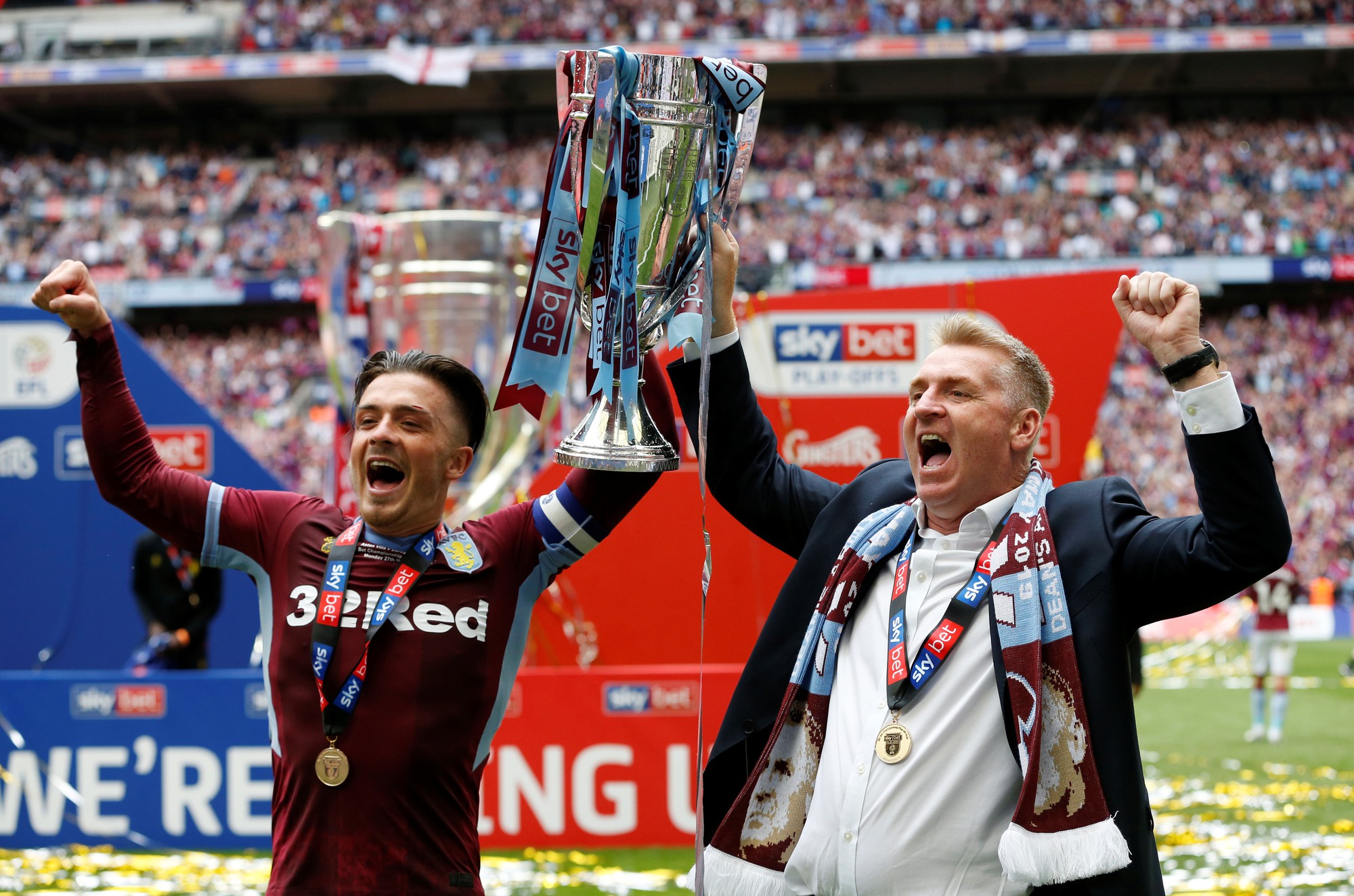 Hạ Derby County sau 97 phút, Aston Villa trở lại giải Ngoại hạng