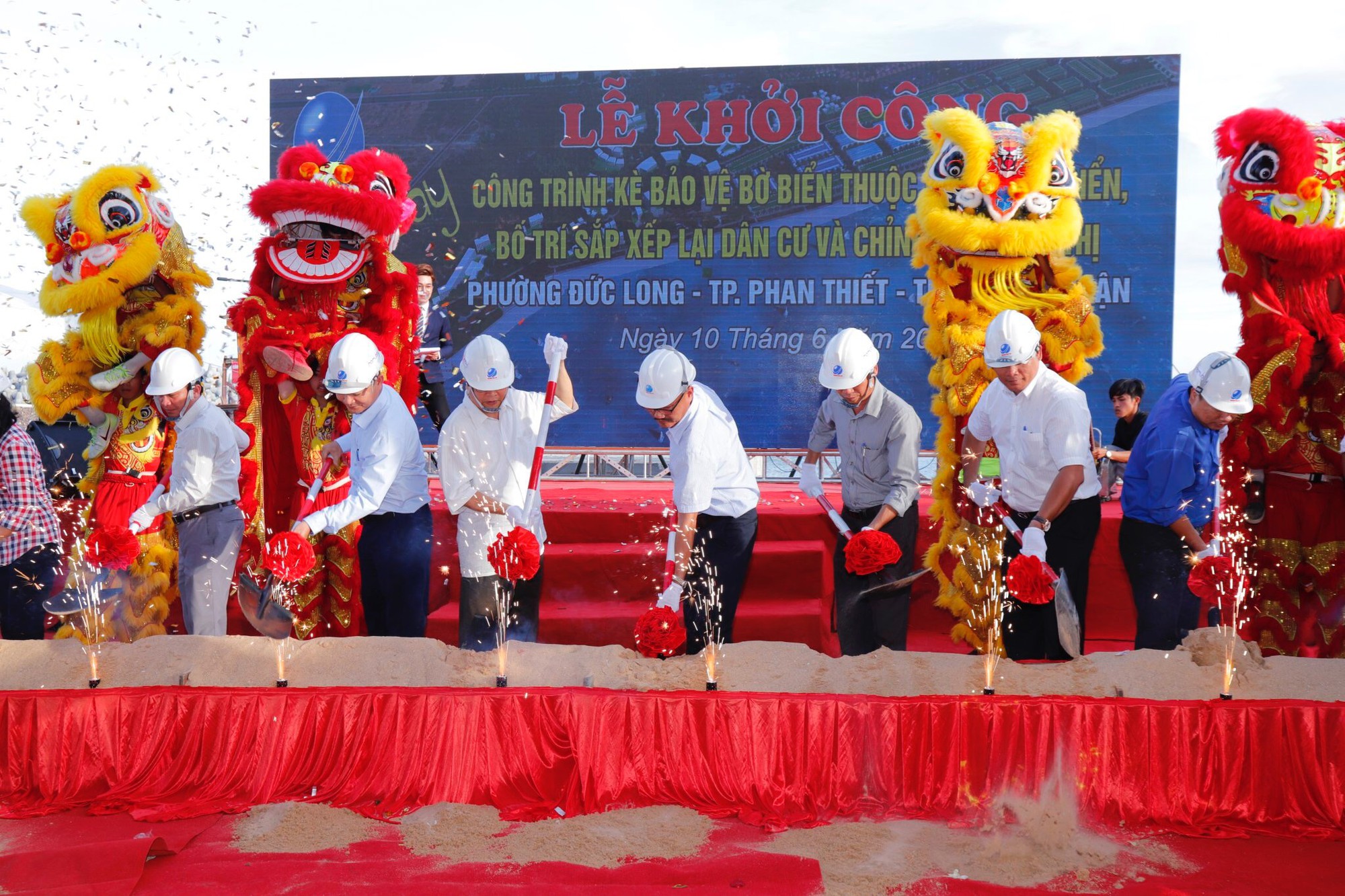 C&ocirc;ng ty Trường Ph&uacute;c Hải khởi c&ocirc;ng giai đoạn II bờ k&egrave; thuộc dự &aacute;n lấn biển Phan Thiết - Ảnh 1.